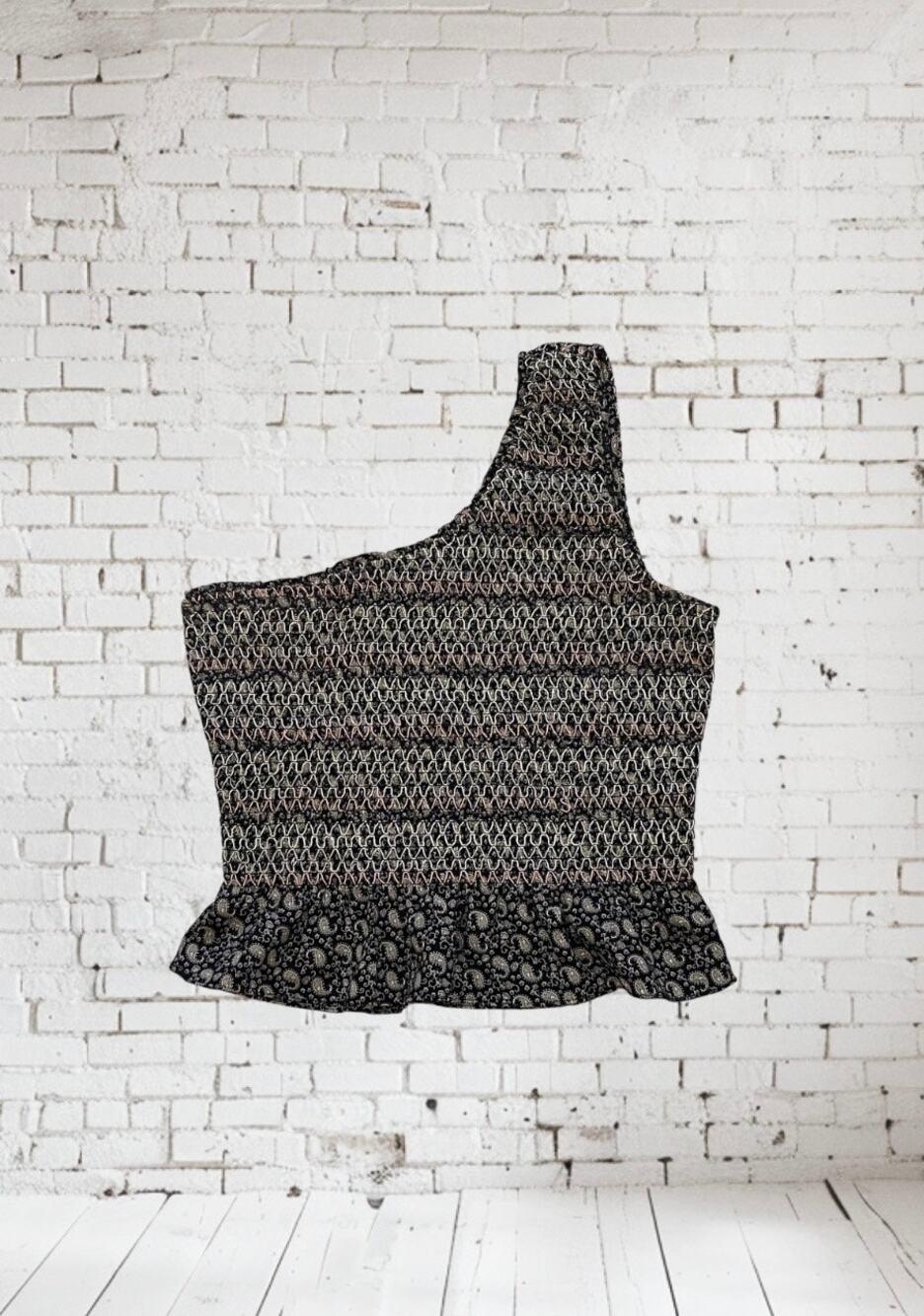Entro One Shoulder Stretch Crop Top Medium